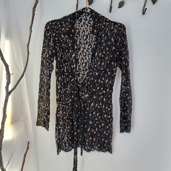 Agent provocateur black cheetah lace mini robe - Picture 1 of 7